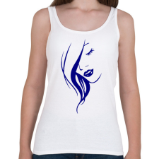 PRINTFASHION Női arc - kék - Női atléta - Fehér női trikó