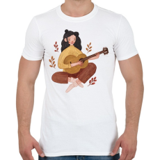 PRINTFASHION Női gitáros - Férfi póló - Fehér