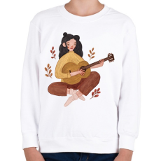 PRINTFASHION Női gitáros - Gyerek pulóver - Fehér