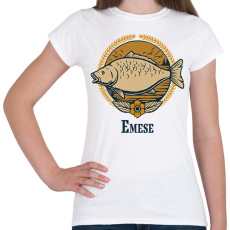 PRINTFASHION Női horgász minta - Névvel - Női póló - Fehér