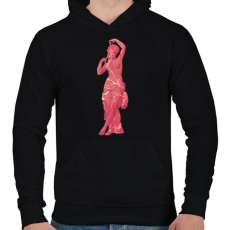 PRINTFASHION Női szobor - Férfi kapucnis pulóver - Fekete