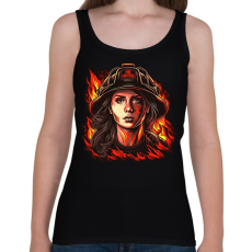 PRINTFASHION Női tűzoltó - Női atléta - Fekete