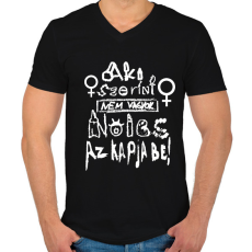 PRINTFASHION nőiesség.w - Férfi V-nyakú póló - Fekete