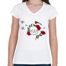PRINTFASHION Nonbeenary - Női V-nyakú póló - Fehér