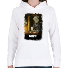 PRINTFASHION Nope Alpaka digitális festmény - Női kapucnis pulóver - Fehér női pulóver, kardigán