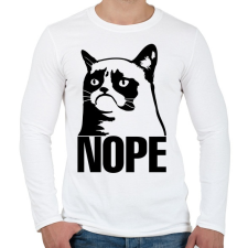 PRINTFASHION Nope - Férfi hosszú ujjú póló - Fehér férfi póló