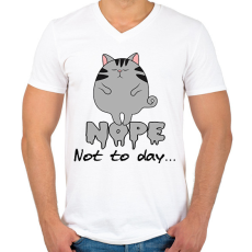PRINTFASHION nope not to day - Férfi V-nyakú póló - Fehér