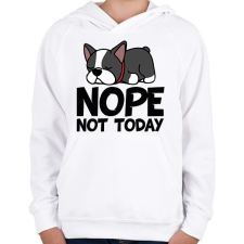 PRINTFASHION Nope puppy - Gyerek kapucnis pulóver - Fehér gyerek pulóver, kardigán