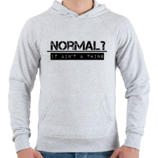PRINTFASHION NORMAL? - Férfi kapucnis pulóver - Sport szürke férfi pulóver, kardigán