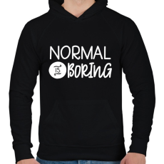 PRINTFASHION normal is borring - Férfi kapucnis pulóver - Fekete