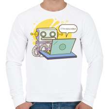 PRINTFASHION Not a robot - Férfi pulóver - Fehér férfi pulóver, kardigán