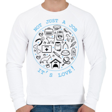 PRINTFASHION Not just a job - Állatorvos - Férfi pulóver - Fehér férfi pulóver, kardigán