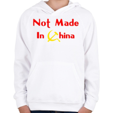 PRINTFASHION not-made-in-china-2 - Gyerek kapucnis pulóver - Fehér