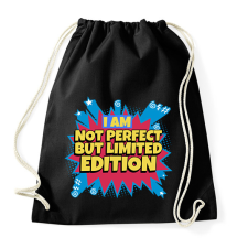PRINTFASHION NOT PERFECT BUT LIMITED EDITION - Sportzsák, Tornazsák - Fekete tornazsák