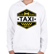 PRINTFASHION Not the worst taxi driver - Gyerek kapucnis pulóver - Fehér gyerek pulóver, kardigán