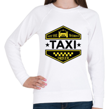 PRINTFASHION Not the worst taxi driver - Női pulóver - Fehér női pulóver, kardigán