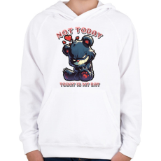 PRINTFASHION Not Today Black - Gyerek kapucnis pulóver - Fehér