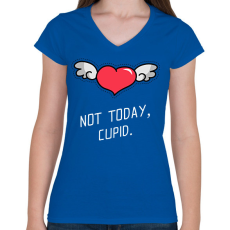 PRINTFASHION Not today, Cupid - Női V-nyakú póló - Királykék