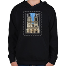 PRINTFASHION Notre Dame - Gyerek kapucnis pulóver - Fekete gyerek pulóver, kardigán