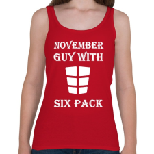 PRINTFASHION Novemberben született kockás hasú - Női atléta - Cseresznyepiros női trikó