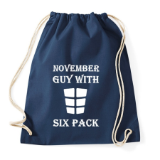 PRINTFASHION Novemberben született kockás hasú - Sportzsák, Tornazsák - Sötétkék tornazsák