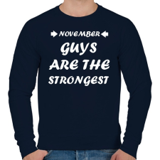 PRINTFASHION Novemberi férfiak a legerősebbek - Férfi pulóver - Sötétkék férfi pulóver, kardigán