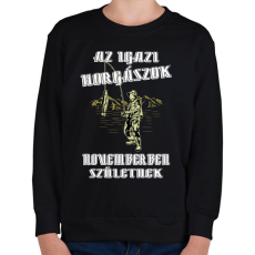 PRINTFASHION Novemberi horgász - Gyerek pulóver - Fekete