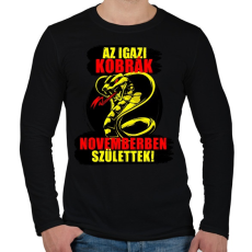 PRINTFASHION Novemberi Kobra - Férfi hosszú ujjú póló - Fekete
