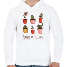PRINTFASHION Növények - Férfi kapucnis pulóver - Fehér férfi pulóver, kardigán