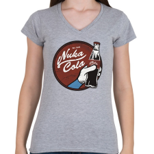 PRINTFASHION Nuka Cola - Női V-nyakú póló - Sport szürke női póló