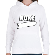 PRINTFASHION Nuke - Női kapucnis pulóver - Fehér női pulóver, kardigán