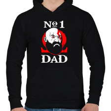 PRINTFASHION Number One Dad - Férfi kapucnis pulóver - Fekete férfi pulóver, kardigán