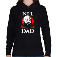 PRINTFASHION Number One Dad - Női kapucnis pulóver - Fekete női pulóver, kardigán