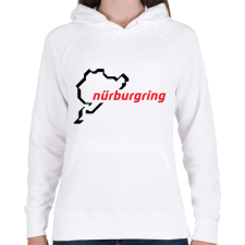 PRINTFASHION Nürburgring fekete - Női kapucnis pulóver - Fehér női pulóver, kardigán