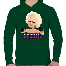PRINTFASHION Nurmagomedov - Férfi kapucnis pulóver - Sötétzöld