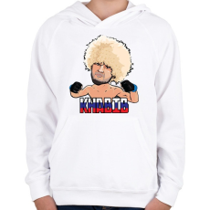 PRINTFASHION Nurmagomedov - Gyerek kapucnis pulóver - Fehér