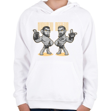 PRINTFASHION nurmagomedov & mcgregor - Gyerek kapucnis pulóver - Fehér gyerek pulóver, kardigán