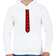 PRINTFASHION nyakkendo_cartoon - Férfi kapucnis pulóver - Fehér férfi pulóver, kardigán