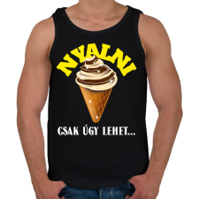 PRINTFASHION NYALNI CSAK ÚGY - Férfi atléta - Fekete atléta, trikó