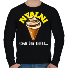 PRINTFASHION NYALNI CSAK ÚGY - Férfi pulóver - Fekete