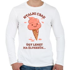 PRINTFASHION NYALNI CSAK ÚGY LEHET - Férfi hosszú ujjú póló - Fehér férfi póló