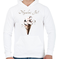 PRINTFASHION nyalni jó - Férfi kapucnis pulóver - Fehér
