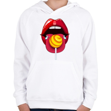 PRINTFASHION Nyalóka - Gyerek kapucnis pulóver - Fehér