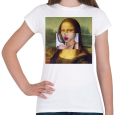 PRINTFASHION Nyalókázó Mona - Női póló - Fehér