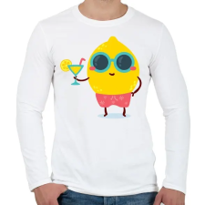 PRINTFASHION Nyár - Férfi hosszú ujjú póló - Fehér férfi póló