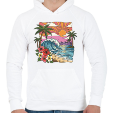 PRINTFASHION Nyár - Férfi kapucnis pulóver - Fehér férfi pulóver, kardigán