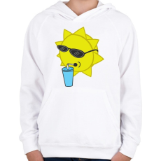 PRINTFASHION Nyár - Gyerek kapucnis pulóver - Fehér