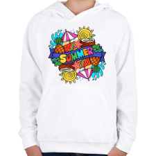 PRINTFASHION Nyár - Gyerek kapucnis pulóver - Fehér gyerek pulóver, kardigán