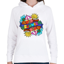 PRINTFASHION Nyár - Női kapucnis pulóver - Fehér női pulóver, kardigán