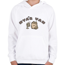 PRINTFASHION Nyár van Cica - Gyerek kapucnis pulóver - Fehér